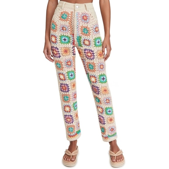 WE THE FREE PEOPLE Crochet Zuri Mom Jeans - Picture 4 of 11